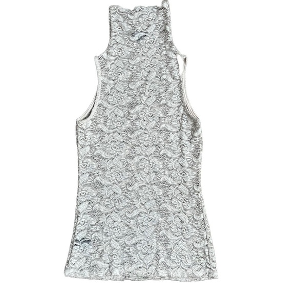 BUCKLE BLACK CREAM LACE FULL LENGTH TURTLENECK TANK TOP  SIZE XS - Picture 7 of 7